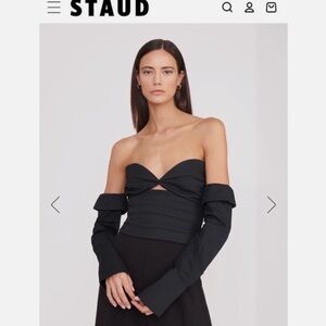 STAUD Sedgewick Black Off-Shoulder Top